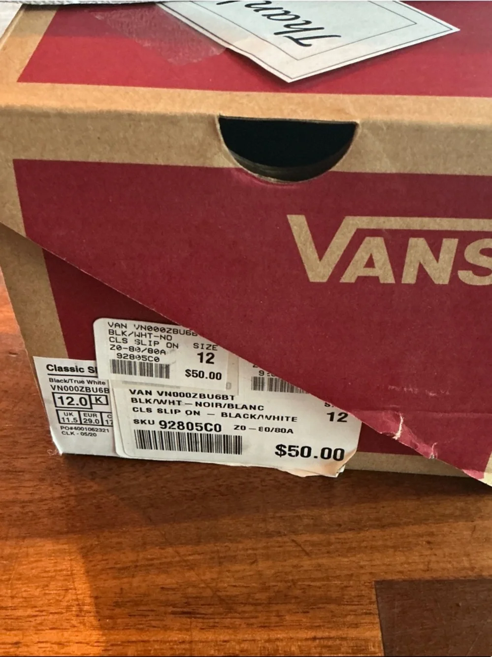 Vans NWT original kids 12 slip on sneakers - Picture 5 of 6